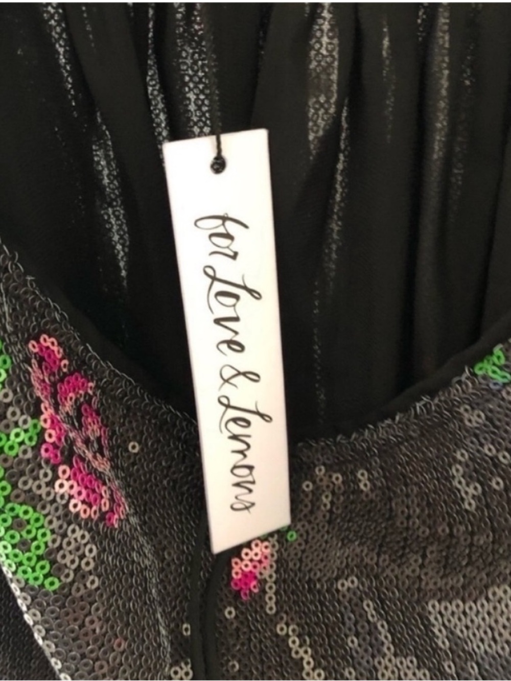 NWT For Love & Lemons Every Rose Sequin Mini Dress - Picture 9 of 9